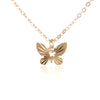 Classic Gold Silver Color Butterfly Necklaces Pendants Femme Jewelry Trend Simple Long Chain Vintage Chokers Necklace For Women