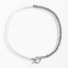 Classic Imitation Pearl Strand Choker Necklace White Gold Silver Color Beads Chain OT Lariat Clavicle Collar Necklace Jewelry
