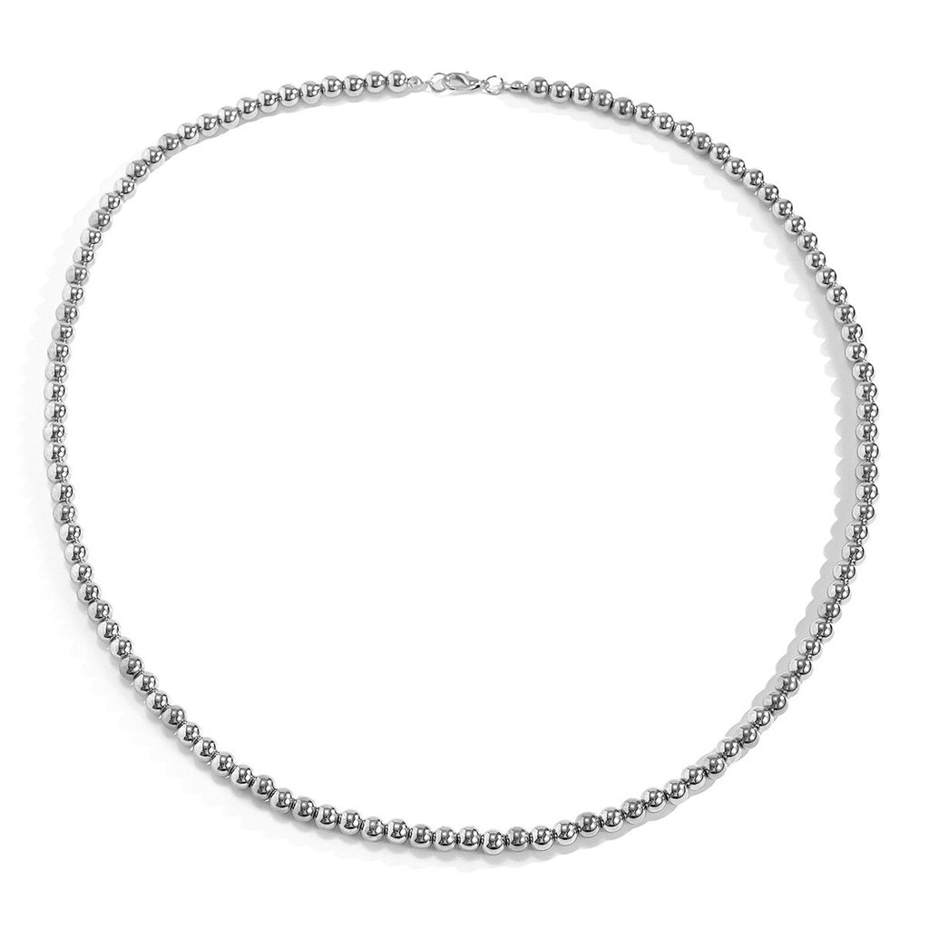 Classic Imitation Pearl Strand Choker Necklace White Gold Silver Color Beads Chain OT Lariat Clavicle Collar Necklace Jewelry