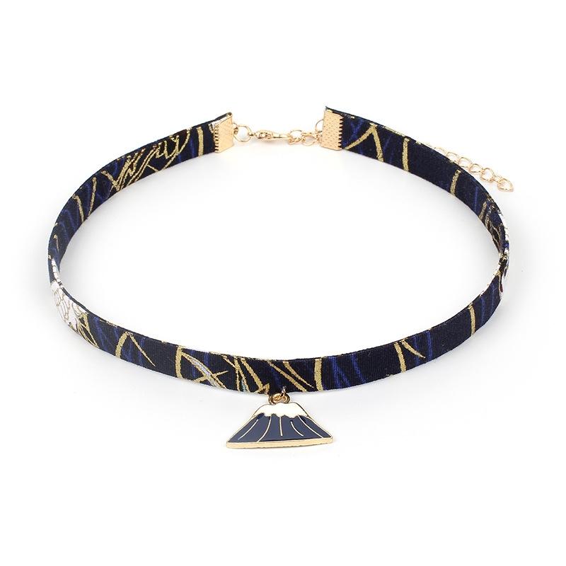 Classic Japanese Style Vintage Ribbon Rope Doll Choker Cute Romantic Women Bird Cat Carp 2021 Party Club Pendant Short Necklace