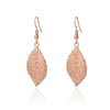 Classic Leaf Drop Earrings for Women Trendy Vintage Long Pendant Dangler Silvery Rose Gold Earring Gift for Girl Jewelry