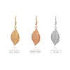 Classic Leaf Drop Earrings for Women Trendy Vintage Long Pendant Dangler Silvery Rose Gold Earring Gift for Girl Jewelry