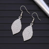 Classic Leaf Drop Earrings for Women Trendy Vintage Long Pendant Dangler Silvery Rose Gold Earring Gift for Girl Jewelry