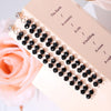 Classic Long Black Beaded Copper Earrings For Women Romatic Fine Jewelry Rhinestone Tassel Black Dangle Stud Earrings To Gift
