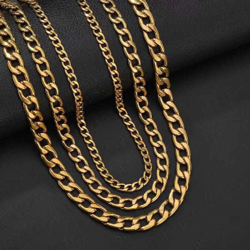 Classic NK Figaro Chain Men Necklace Stainless Steel Simple Gold Silver Color Link Chain Neckalce For Men Jewelry Gift