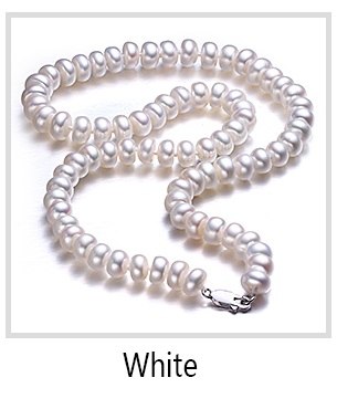 Classic Natural Freshwater Pearl Necklace For Women 8-9mm Bread Round Pearl Beads Necklace Jewelry 40cm / 45cm / 50cm Length