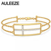 Classic Natural Real Diamond Cross Bracelets For Women Solid Solid 14K Yellow Gold Engagement Bracelets Diamond Fine Jewelry