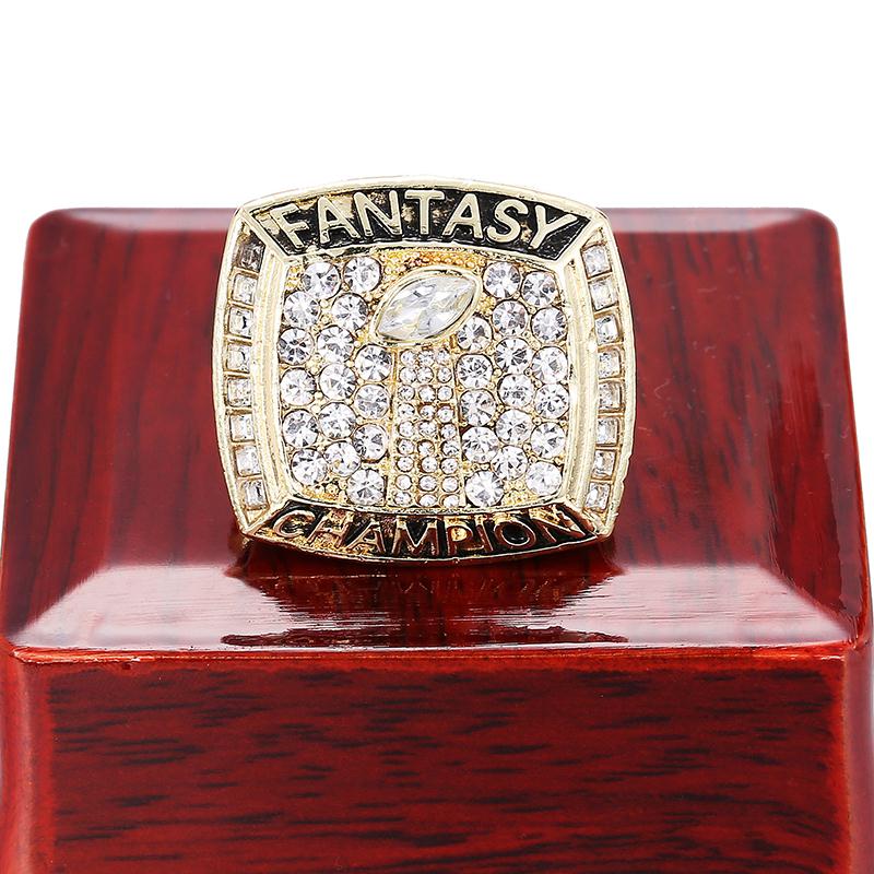 Classic New Zi Alloy Sport Jewelry Fantasy Football Champions Ring For Man And Fans Silver And Gold Size 8-14