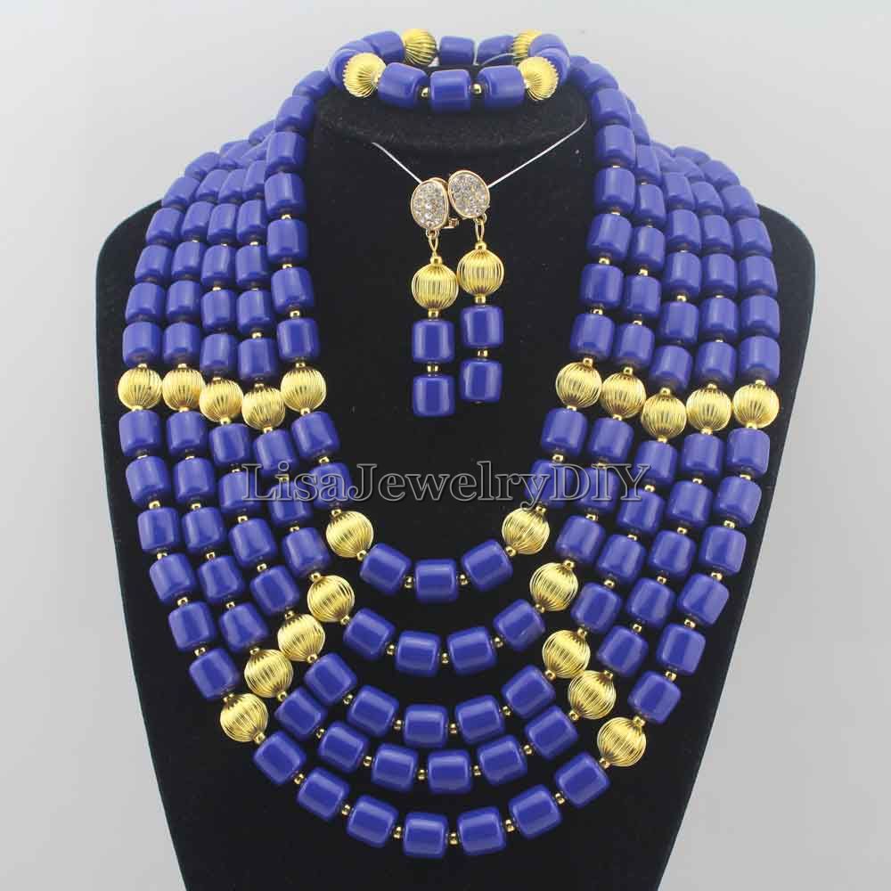 Classic Nigerian Wedding bride jewelry African Coral Beads Jewelry Set Costume Jewelry Sets dubai women necklace set  L1012