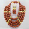 Classic Nigerian Wedding bride jewelry African Coral Beads Jewelry Set Costume Jewelry Sets dubai women necklace set  L1012