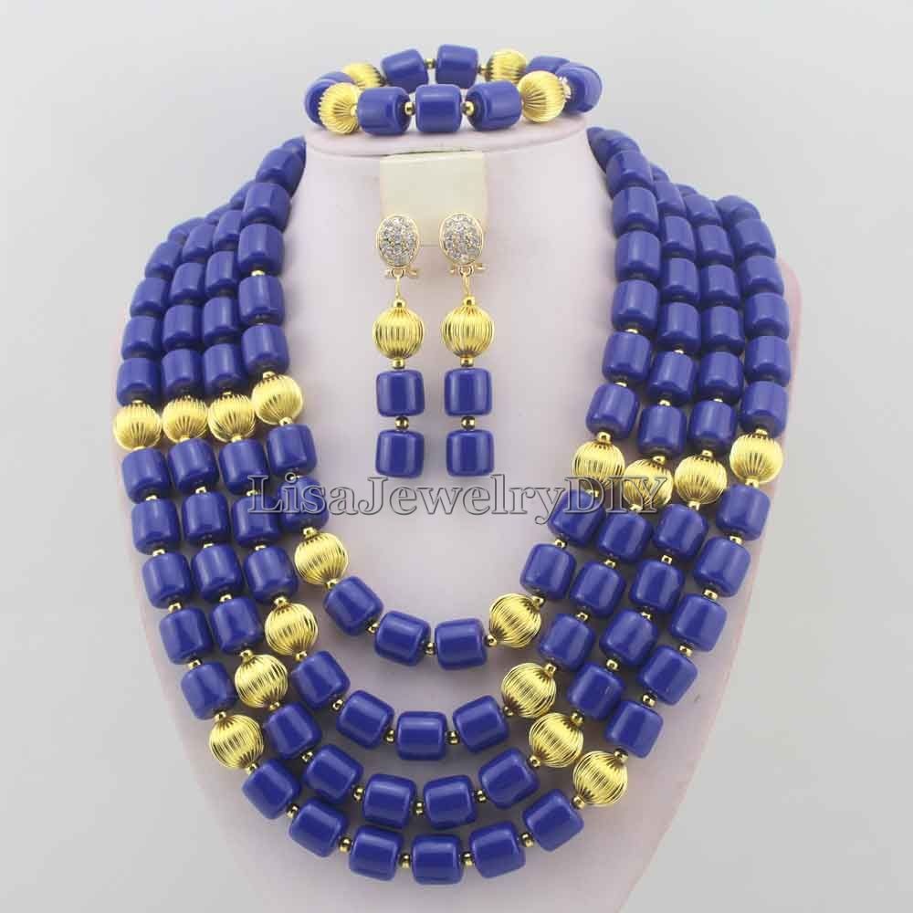 Classic Nigerian Wedding bride jewelry African Coral Beads Jewelry Set Costume Jewelry Sets dubai women necklace set  L1012
