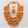 Classic Nigerian Wedding bride jewelry African Coral Beads Jewelry Set Costume Jewelry Sets dubai women necklace set  L1012