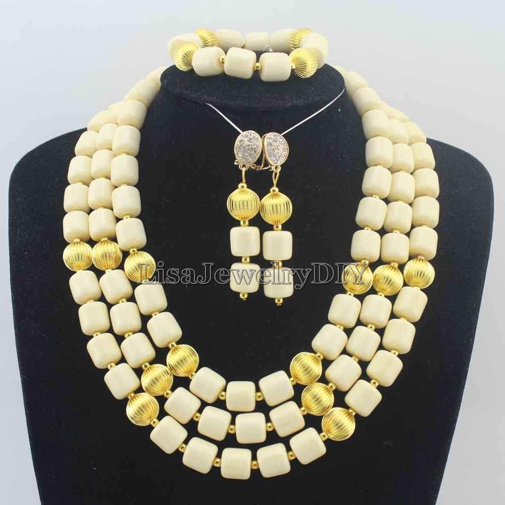 Classic Nigerian Wedding bride jewelry African Coral Beads Jewelry Set Costume Jewelry Sets dubai women necklace set  L1012