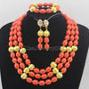 Classic Nigerian Wedding bride jewelry African Coral Beads Jewelry Set Costume Jewelry Sets dubai women necklace set  L1012