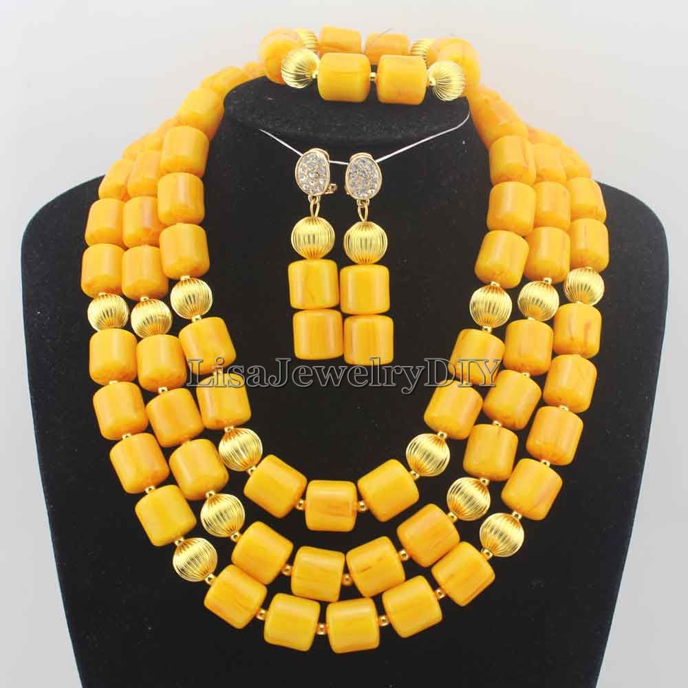 Classic Nigerian Wedding bride jewelry African Coral Beads Jewelry Set Costume Jewelry Sets dubai women necklace set  L1012