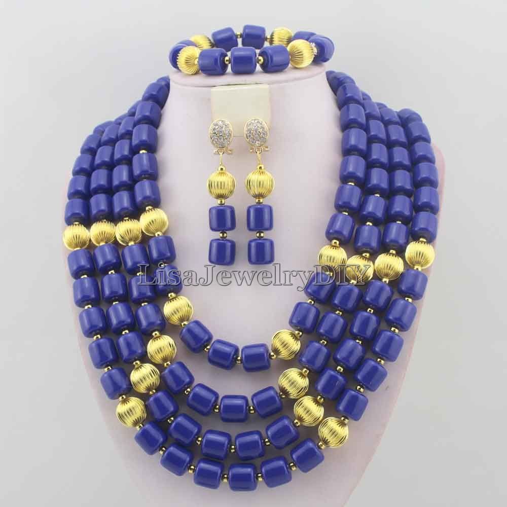 Classic Nigerian Wedding bride jewelry African Coral Beads Jewelry Set Costume Jewelry Sets dubai women necklace set  L1012