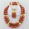 Classic Nigerian Wedding bride jewelry African Coral Beads Jewelry Set Costume Jewelry Sets dubai women necklace set  L1012