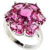 Classic Pink Tourmalins Wedding Woman's 925 Silver Ring 20x16mm