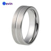 Classic Ring Men Women Tungsten Carbide Ring 6MM Flat Band With Grooved And Brushed Finish