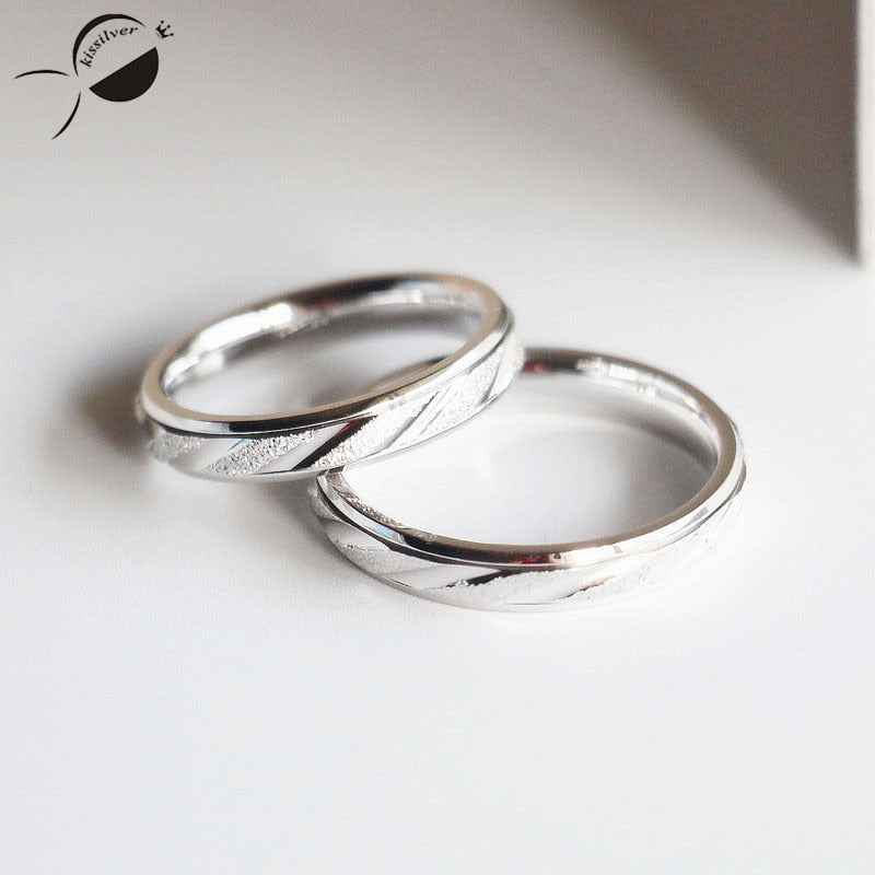 Classic Scrub Rings for Women Free Carving Letters Men Sterling 925 Silver Lovers Engagement Fashion Jewelry Wedding Rings 2020