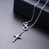 Classic Silver Cross Chain with Infinity Symb Women Long Silver Necklace Pendant New Personalized Gift for Ladies Girls