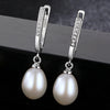 Classic Style Natural 8-9mm Drop Pearl Clip Earrings for Women 925 Silver Clip on Earrings Wholesale