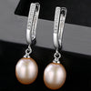 Classic Style Natural 8-9mm Drop Pearl Clip Earrings for Women 925 Silver Clip on Earrings Wholesale
