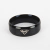 Classic Superman Women Stainless Steel Ring For Men Gold Black Rings For Men Silver Rings Male Metal Jewelry Boyfriend Gift