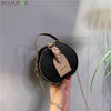 Classic Texture Mini Round Tote Shoulder Bag Delicate Creative Design Retro PU Leather Women Chain Circle Messenger Purse