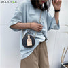 Classic Texture Mini Round Tote Shoulder Bag Delicate Creative Design Retro PU Leather Women Chain Circle Messenger Purse