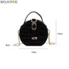 Classic Texture Mini Round Tote Shoulder Bag Delicate Creative Design Retro PU Leather Women Chain Circle Messenger Purse