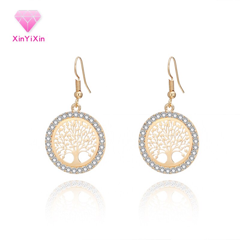 Classic Tree of Life Earrings Jewelry Gold/Rose Gold/Silver Plated Round Drop Earrings For Women Jewelry Gifts Drop Shipping