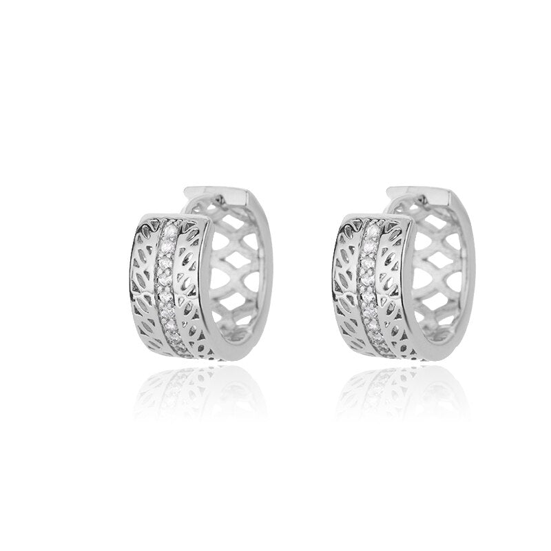 Classic Zircon Hoop Earrings For Women Gold Color Stainless Steel Koeran Earrings 2023 Trend Wedding Jewerly pendientes mujer