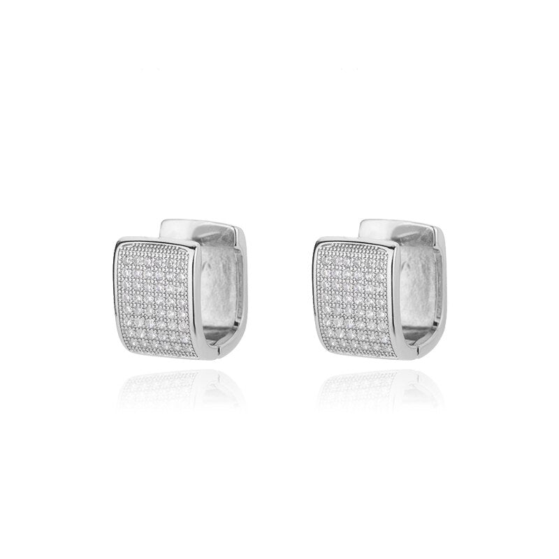 Classic Zircon Hoop Earrings For Women Gold Color Stainless Steel Koeran Earrings 2023 Trend Wedding Jewerly pendientes mujer