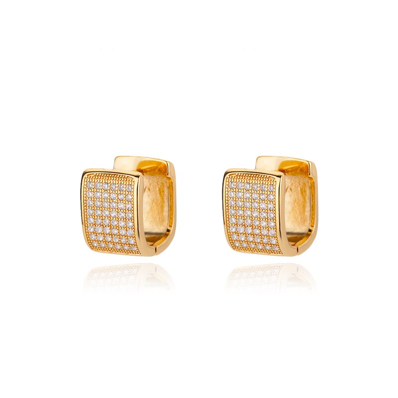 Classic Zircon Hoop Earrings For Women Gold Color Stainless Steel Koeran Earrings 2023 Trend Wedding Jewerly pendientes mujer