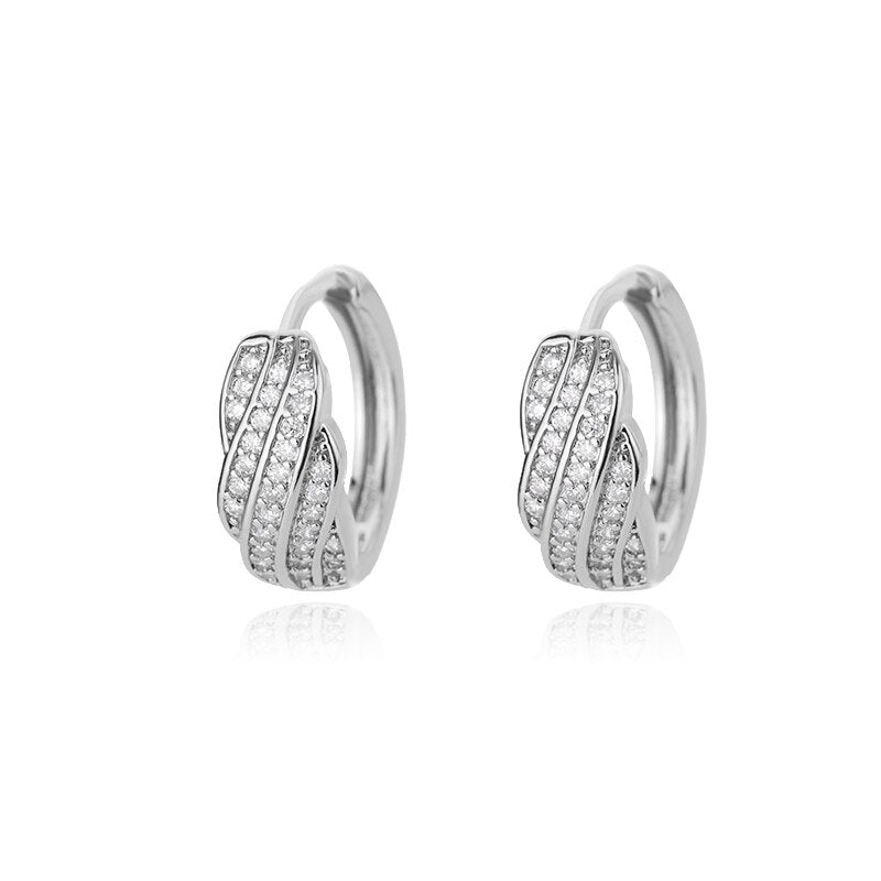 Classic Zircon Hoop Earrings For Women Gold Color Stainless Steel Koeran Earrings 2023 Trend Wedding Jewerly pendientes mujer