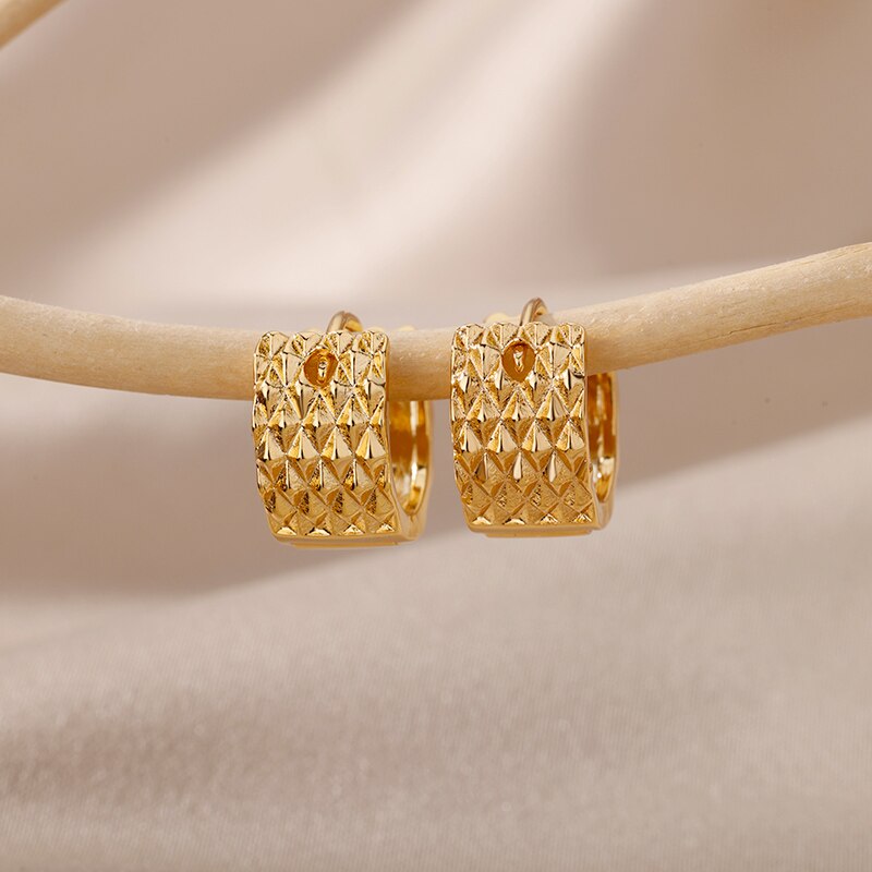 Classic Zircon Hoop Earrings For Women Gold Color Stainless Steel Koeran Earrings 2023 Trend Wedding Jewerly pendientes mujer
