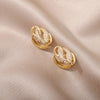 Classic Zircon Hoop Earrings For Women Gold Color Stainless Steel Koeran Earrings 2023 Trend Wedding Jewerly pendientes mujer