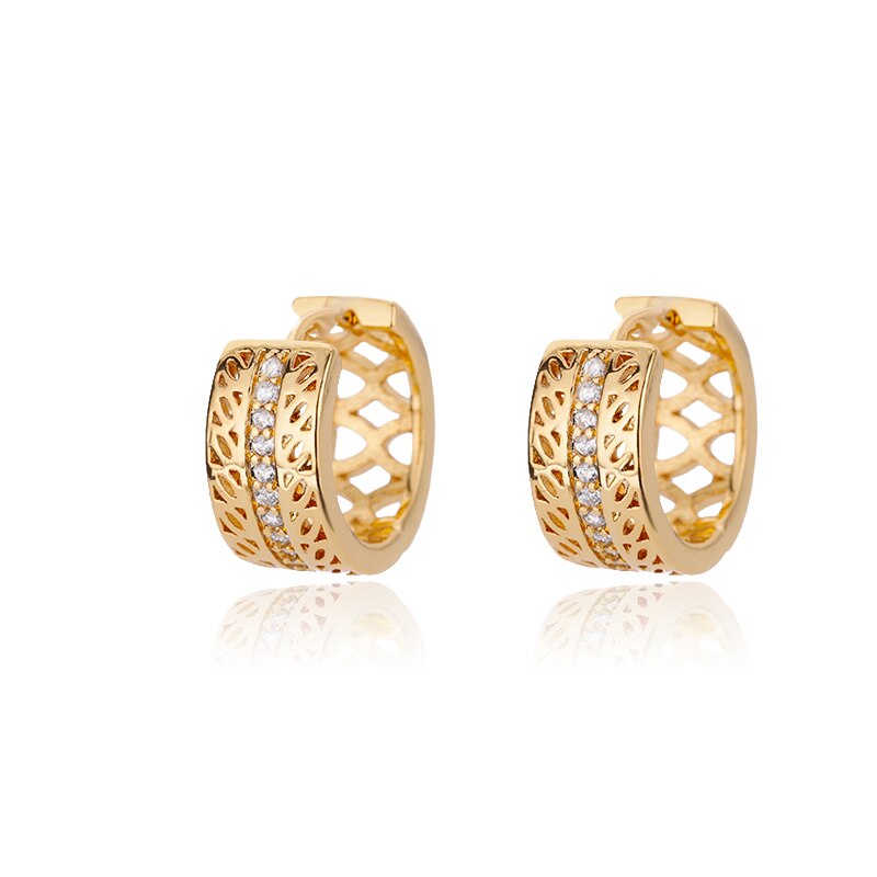 Classic Zircon Hoop Earrings For Women Gold Color Stainless Steel Koeran Earrings 2023 Trend Wedding Jewerly pendientes mujer