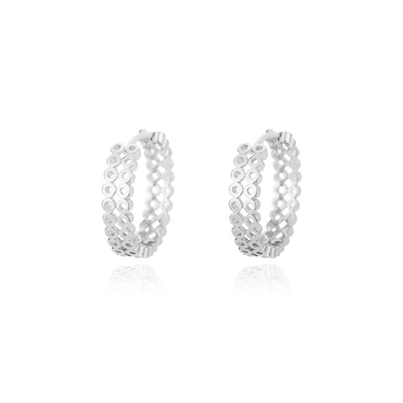 Classic Zircon Hoop Earrings For Women Gold Color Stainless Steel Koeran Earrings 2023 Trend Wedding Jewerly pendientes mujer