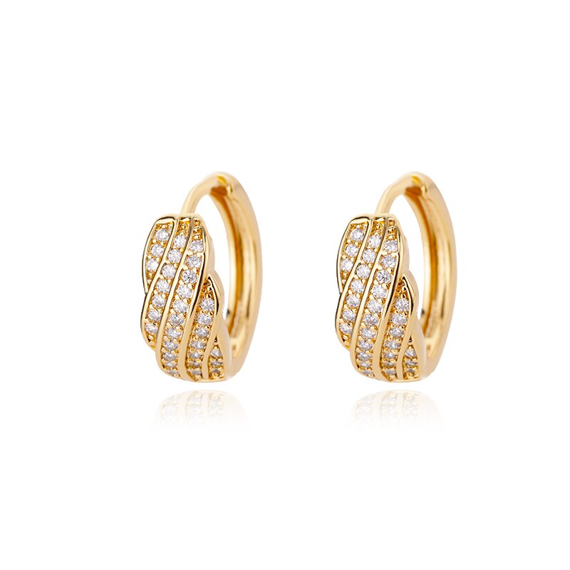 Classic Zircon Hoop Earrings For Women Gold Color Stainless Steel Koeran Earrings 2023 Trend Wedding Jewerly pendientes mujer