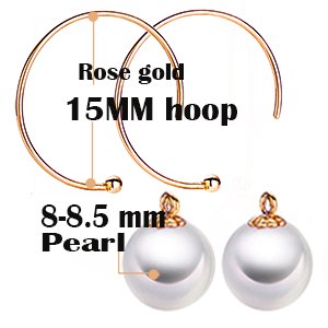 Classic career women hook earring in 18k yellow or rose gold DIY hoop removable dangle pearl pendant unique DIY earrings