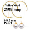 Classic career women hook earring in 18k yellow or rose gold DIY hoop removable dangle pearl pendant unique DIY earrings