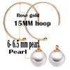 Classic career women hook earring in 18k yellow or rose gold DIY hoop removable dangle pearl pendant unique DIY earrings