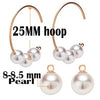 Classic career women hook earring in 18k yellow or rose gold DIY hoop removable dangle pearl pendant unique DIY earrings