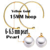 Classic career women hook earring in 18k yellow or rose gold DIY hoop removable dangle pearl pendant unique DIY earrings