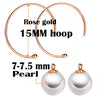 Classic career women hook earring in 18k yellow or rose gold DIY hoop removable dangle pearl pendant unique DIY earrings
