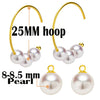 Classic career women hook earring in 18k yellow or rose gold DIY hoop removable dangle pearl pendant unique DIY earrings