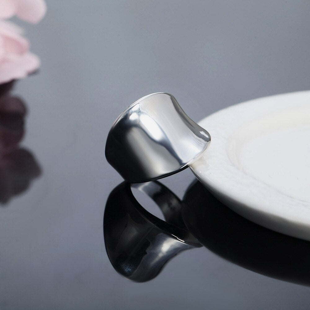 Classic charms 925 Sterling Silver wide Rings for men Women Size 6 7 8 9 10 party fine Jewelry gifts temperament