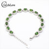 Classic chrome diopside bracelet 15 pcs natural VVS diopside gemstone solid 925 sterling silver diospide bracelet romantic gift